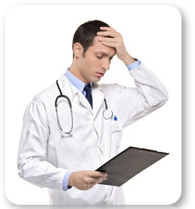Scared doctor.